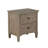 Wire-Brushed Warm Gray 1pc Nightstand Bedside Table Round Pull Knobs Bedroom Furniture