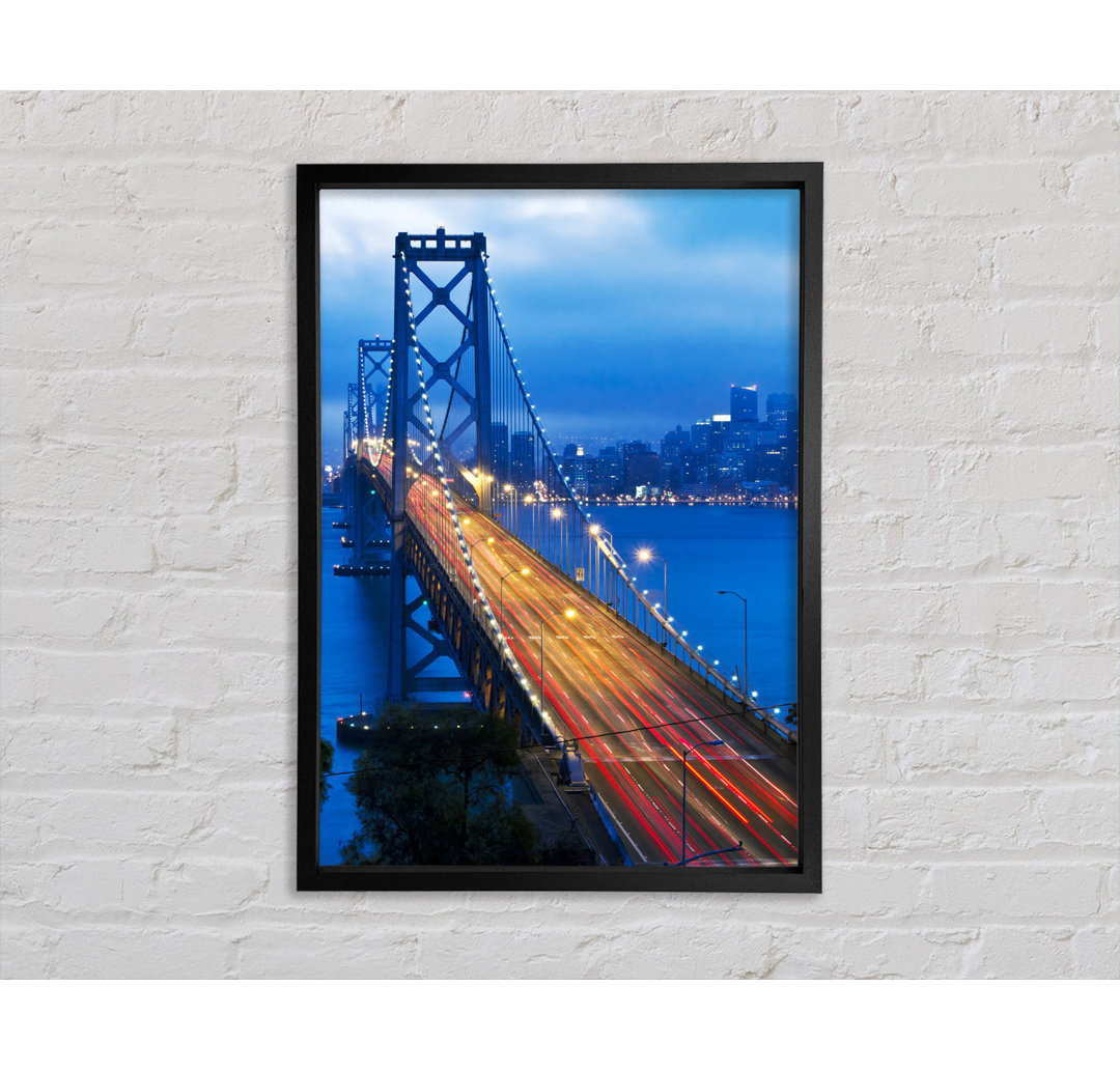 Golden Gate Bridge Blues - Einzelner Bilderrahmen Kunstdrucke auf Leinwand