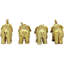 Ensemble de 4 figurines d'éléphant doré thaïlandais