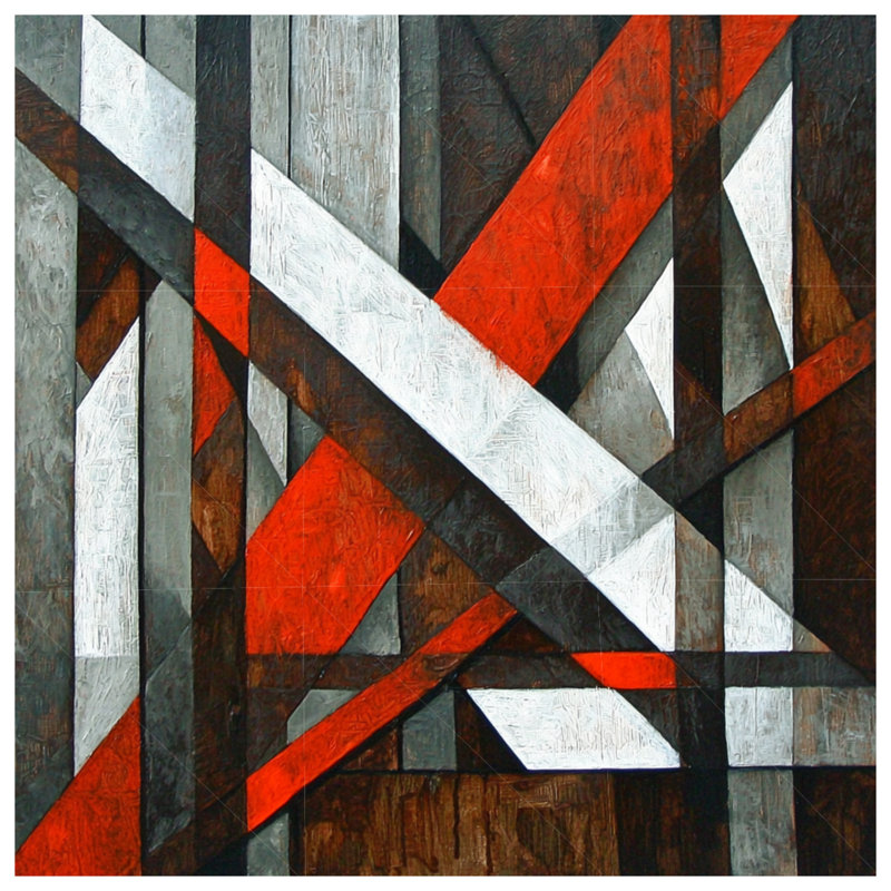 Tapisserie murale abstraite - art mural, H 51 po x l 60 po avec 4 œillets