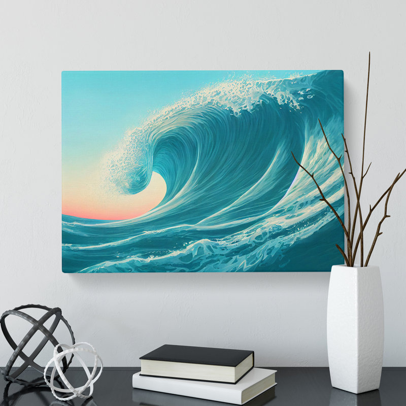 Handsome Ocean Wave - Wrapped Canvas, 40cm H x 60cm W x 3cm D