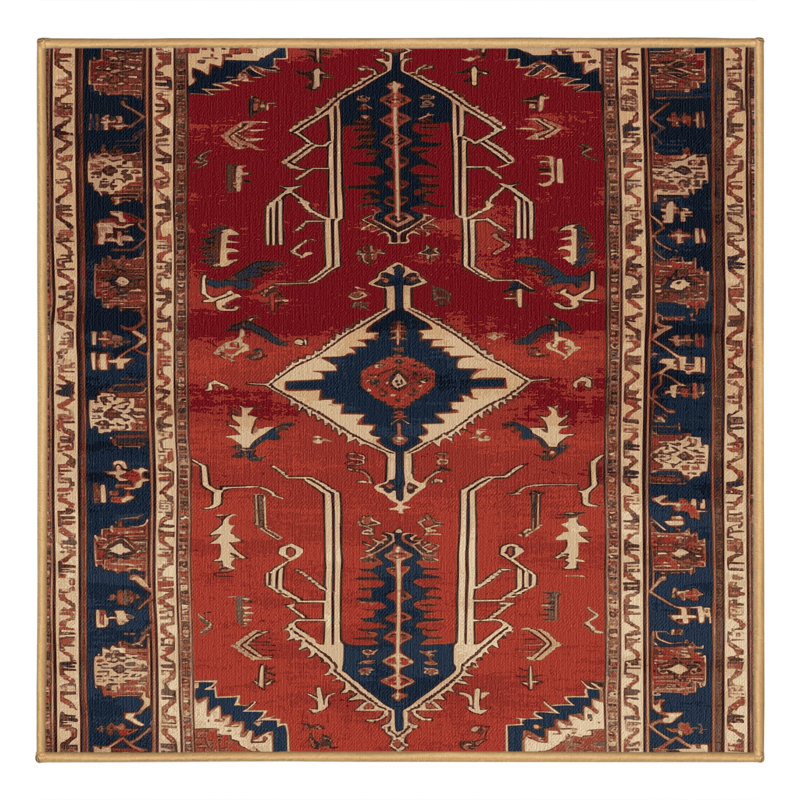 Machine Washable Turkish Brown Area Rug, Square 5'
