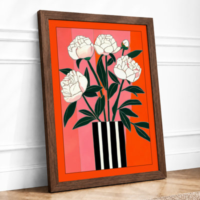 Contemporary Carnation Study Modern - Single Picture Frame Print