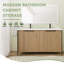 Meuble-lavabo double autoportant 60 po avec plateau en résine et porte à fermeture en douceur 60 po