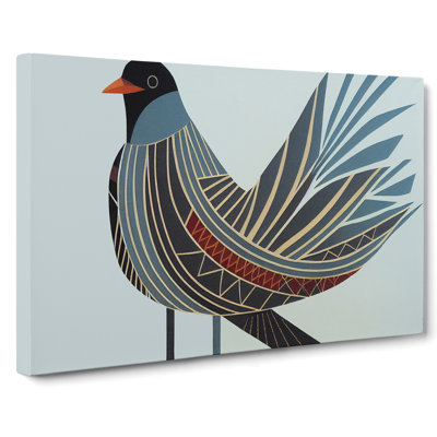 Victorious Bird Abstract - Wrapped Canvas