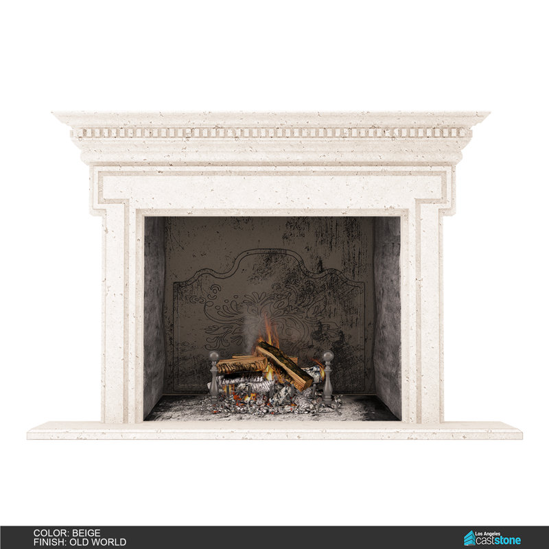 Saint Denis Fireplace Surround, Travertine White