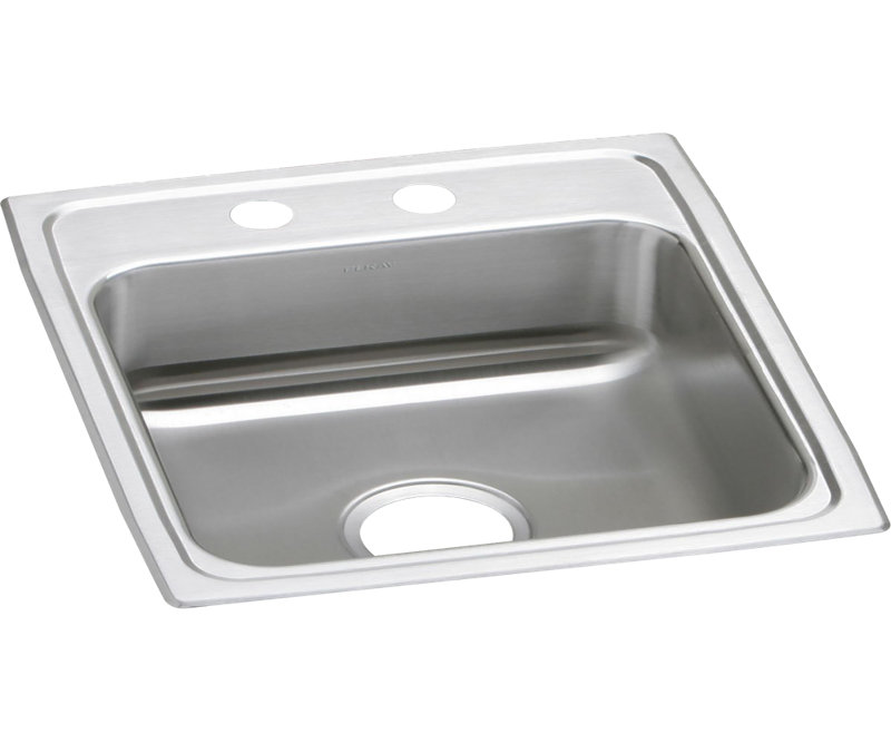 Évier de cuisine à chute l 17 po x l 20 po Lustertone, 2 trous