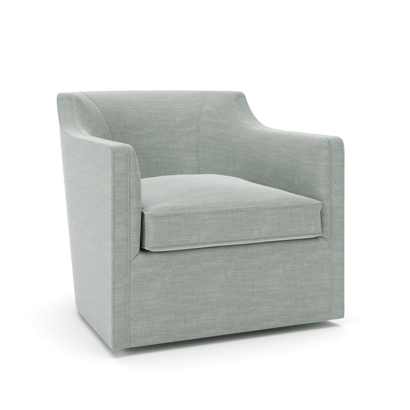 Fauteuil pivotant rembourré Marietta, Tissu natté Capri conversation