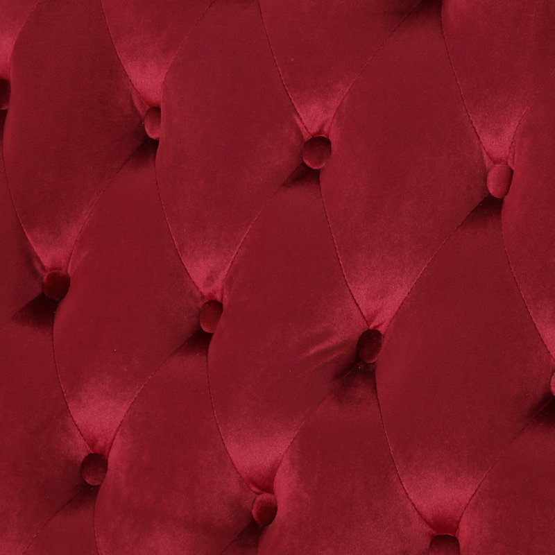 À oreilles en velours rouge vin riche avec garniture boutonnée et design élégant - couleur