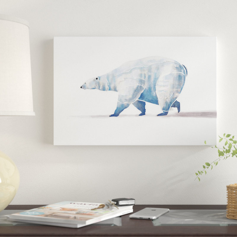 « polar bear », reproduction sur toile, H 37 po x l 37 po x P 1,5 po, Toile tendue, Pas de tapis