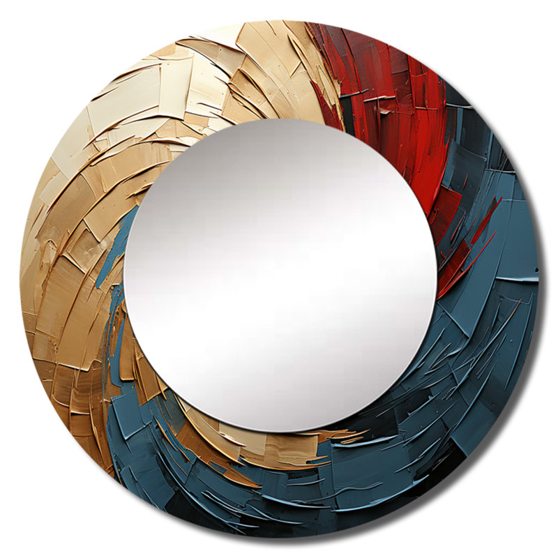 Spiral Symphony - miroir spiral abstrait mural, 23 po x 23 po
