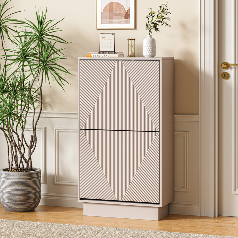8 Pair Flip Down Shoe Storage, Cashmere