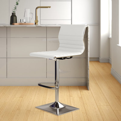 Stoke Gifford Swivel Upholstered Adjustable Height Counter Stool with Metal Frame