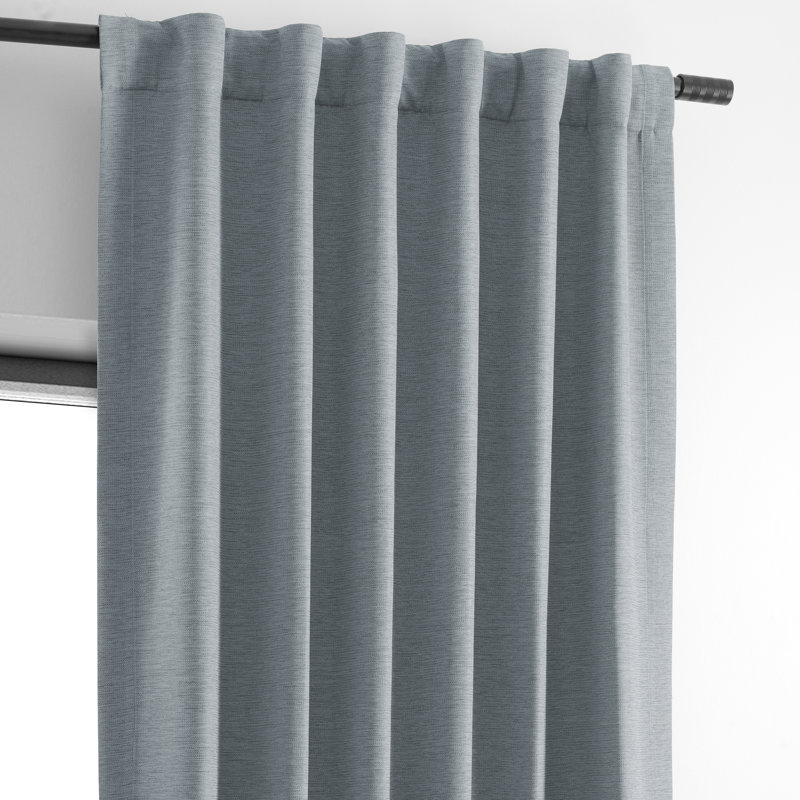Rideaux obscurcissants en lin synthétique pour chambre et salon Bellino (1 panneau), Bleu golf, L 50 po x L 96 po