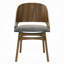 Ensemble de 2 chaises d'appoint Dio, dossier incurvé ouvert, brun noyer