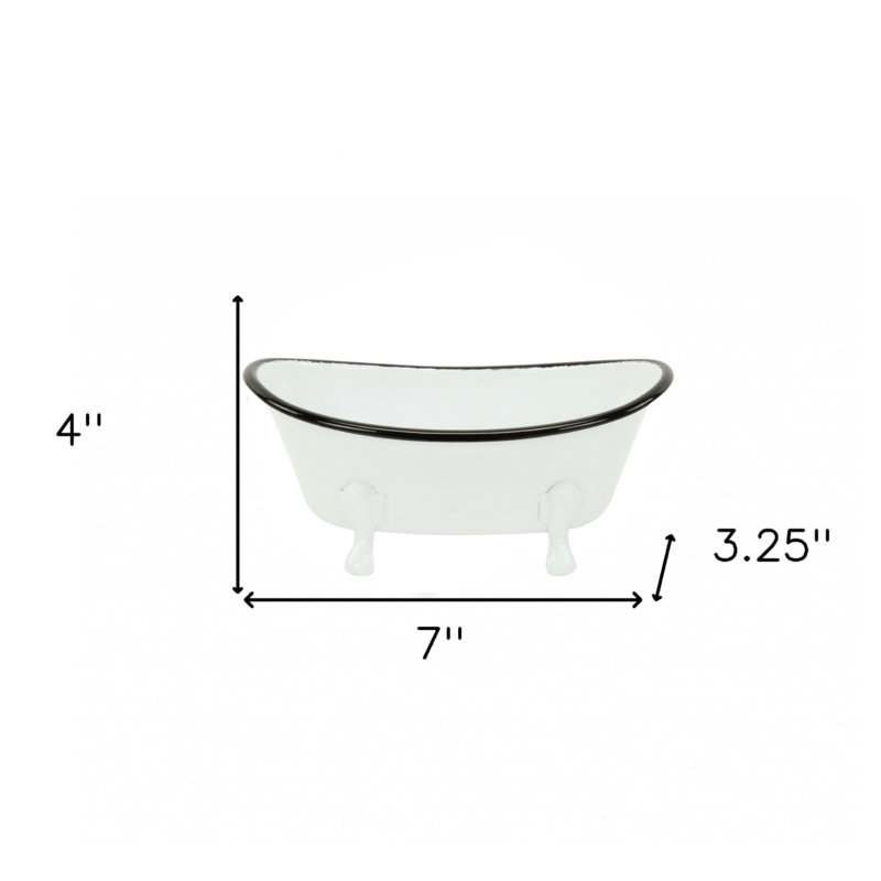 Sculpture de baignoire en métal galvanisé Swanner, Blanc, H 3 po x l 7 po x P 4 po