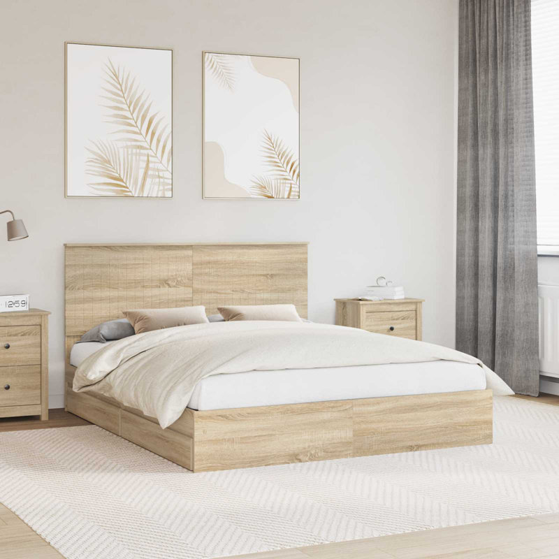 Bed, Sonoma Oak, European Kingsize (160 x 200 cm)