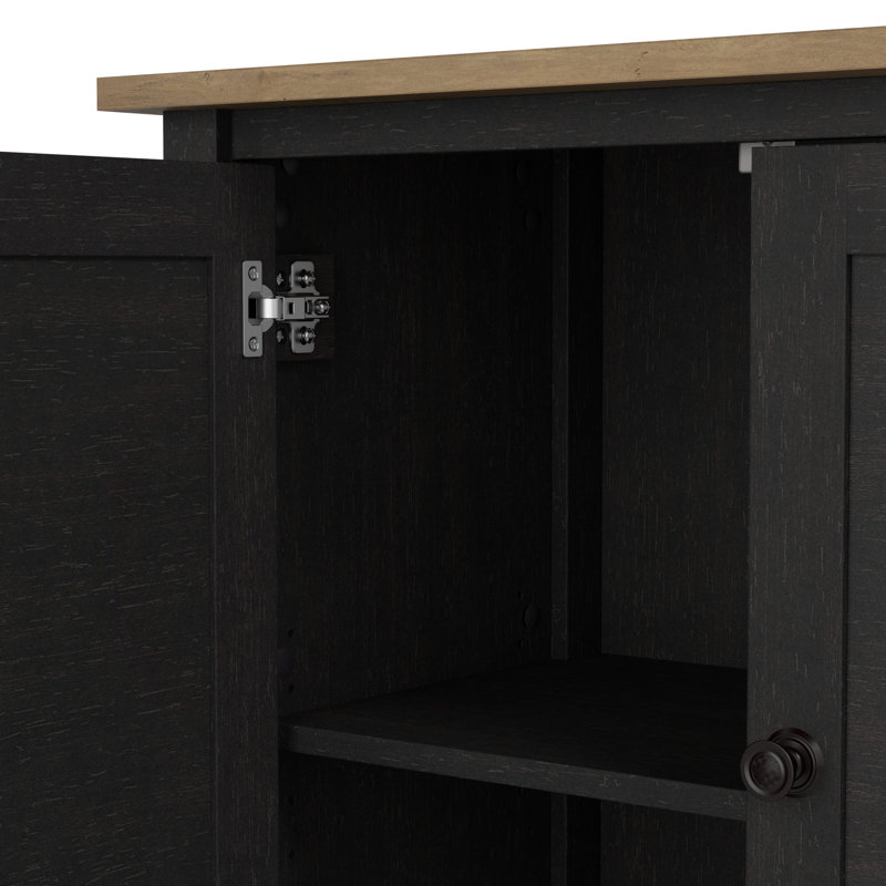 Armoire de rangement avec portes Shelonda, Bronze foncé / brun