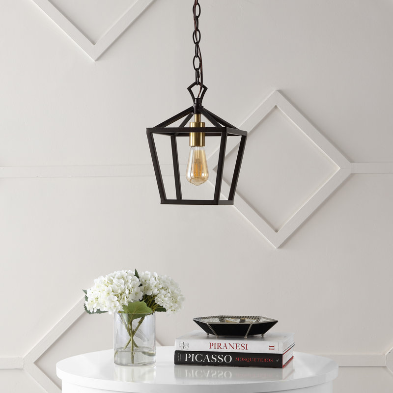 Sidd 1 - Light Lantern Pendant, Oil Rubbed Bronze/Brass Gold