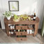 Sideboard Buffet Cabinet with Sliding Tambour Doors and Curved Fluted Design