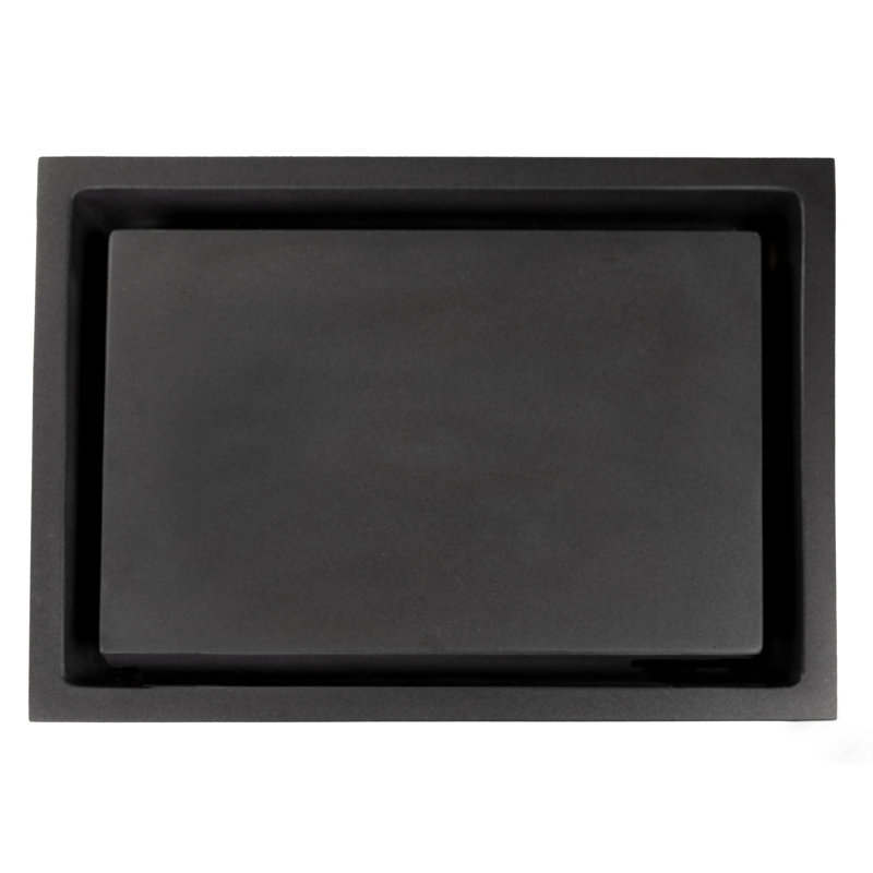 Eden Bath 16'' Dark Gray/Black Stone Rectangular Bathroom Sink