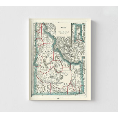 Reproduction de carte rétro de l'Idaho, art mural encadré Gem State, impression d'affiche rétro, impression de l'État des États-Unis, art mural des États-Unis, impressions d'art, art mural encadré