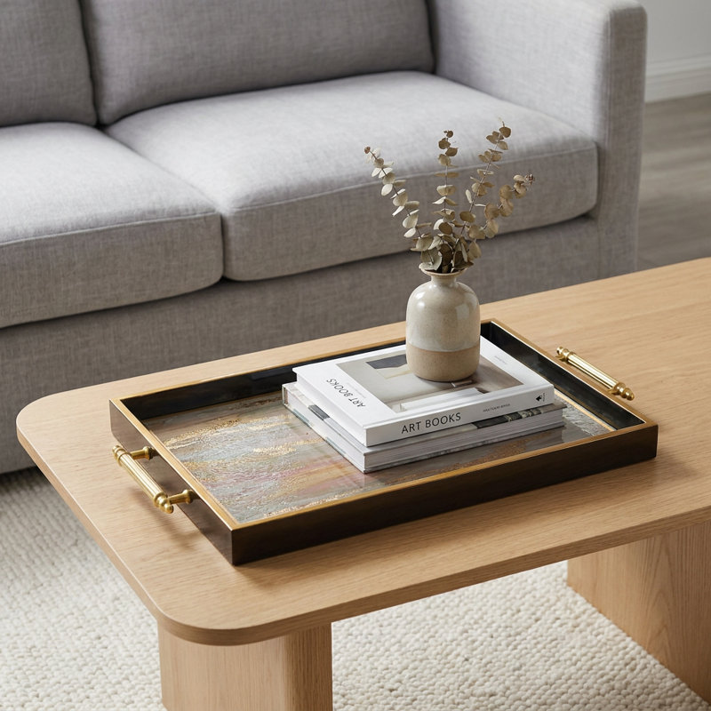 Glam Abstract Gold Accent Tray