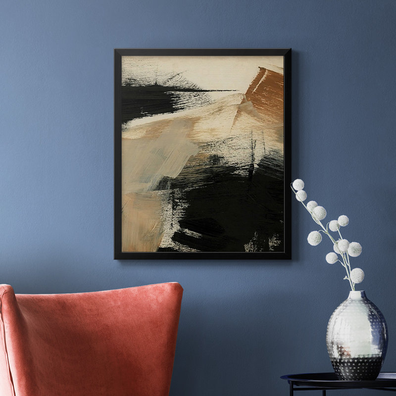 Toile encadrée de qualité supérieure Baked Paintstrokes III - prête à être accrochée, Noir, H 24 po x l 20 po