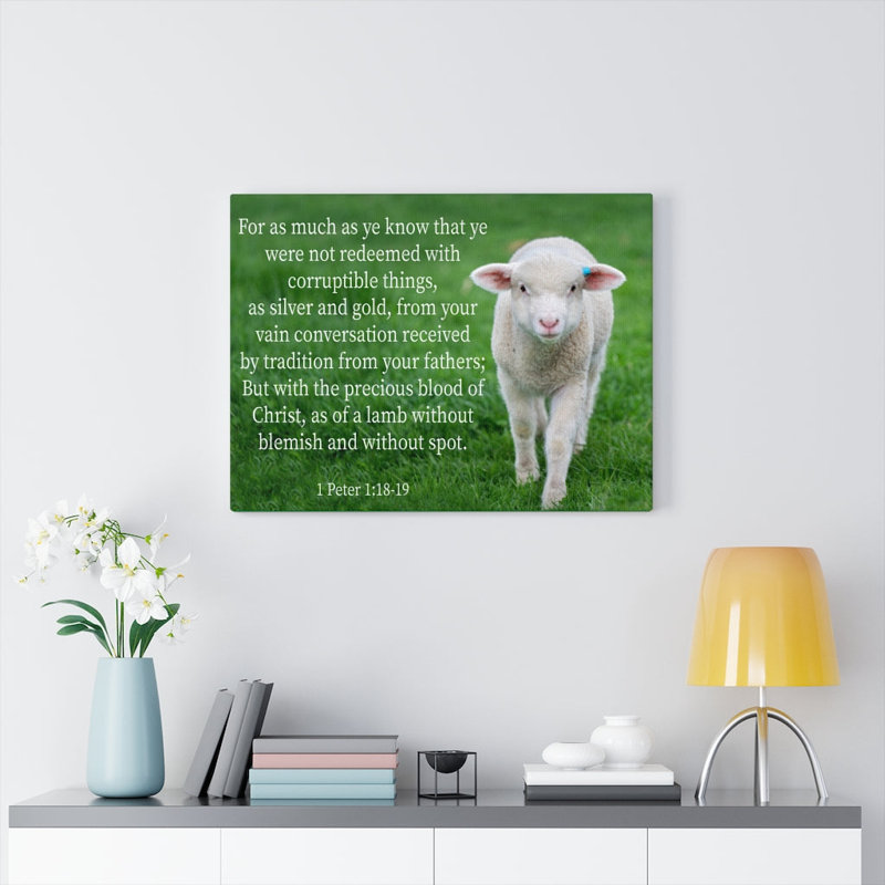 Precious Blood Of Christ 1 Peter 1:18-19 - Wrapped Canvas Print, 46cm H x 61cm W