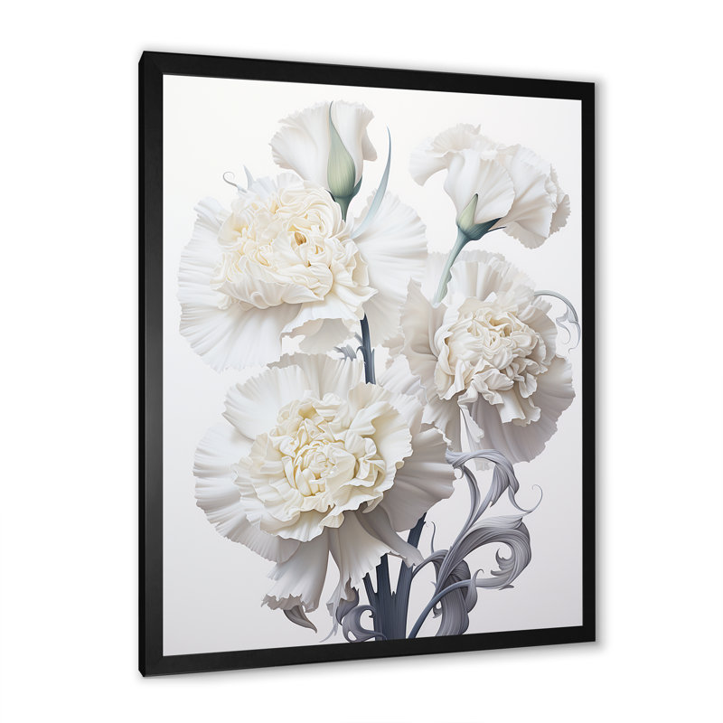 Monochromes minimalisme œillets II sur toile, Cadre simple noir, H 32 po x l 16 po x P 1 po