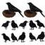 12 pièces d'Halloween avec des corneilles à plumes noires et 2 pièces de nids d'oiseaux
