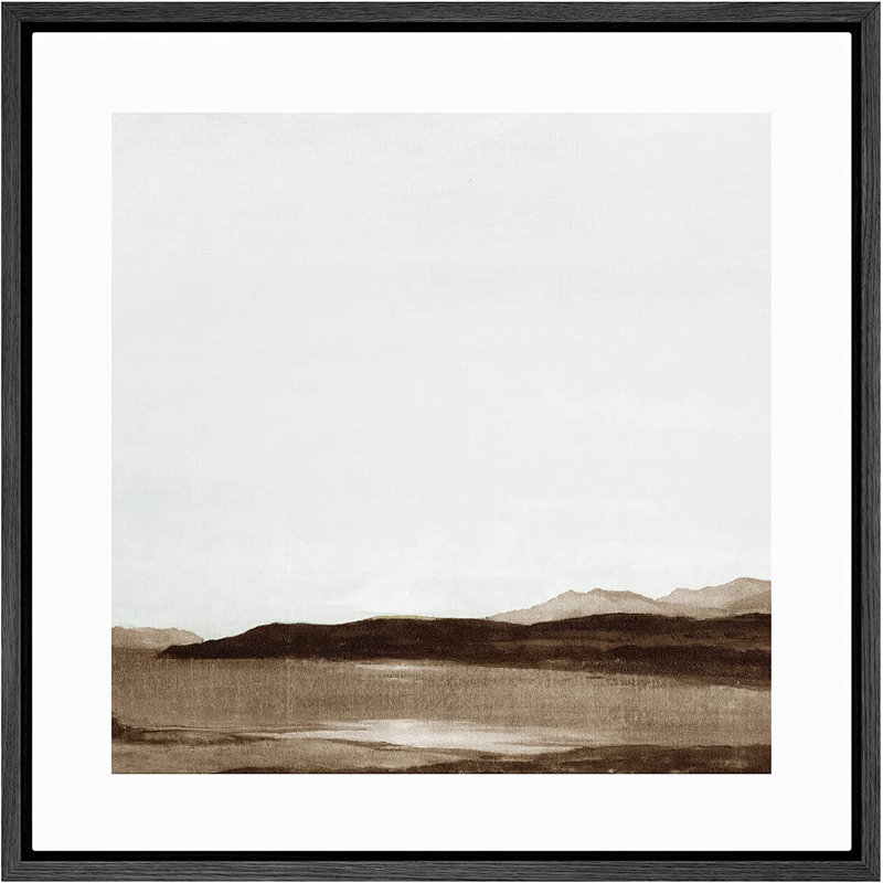 Peinture sur toile, cadre flottant, Noir, H 16 po x l 16 po x P 1,5 po