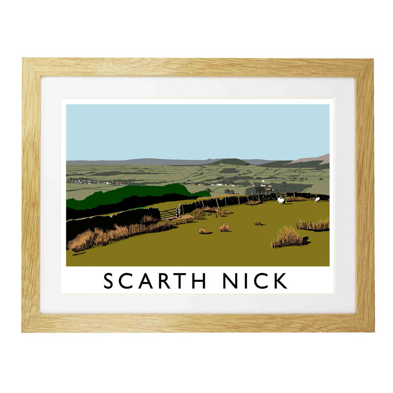 Scarth Nick by Richard O'Neil - Print, Oak Wood Frame, 33.5 cm H x 43.5 cm W x 2.2 cm D