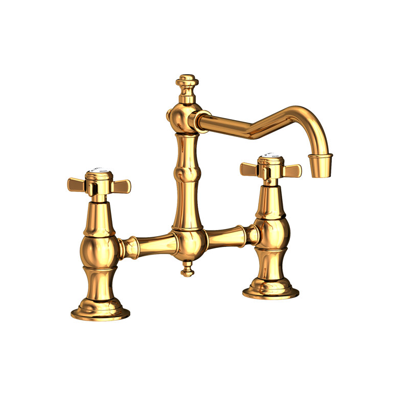 Fairfield Kitchen Bridge Faucet, Polished Gold