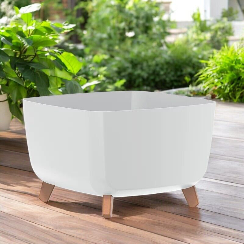Talonda Pot Planter, 27cm H x 40cm W x 40cm D, White