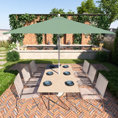 Parasol de patio blanc mat 11 pi.
