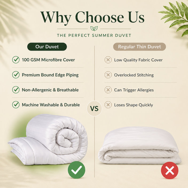 Opulent Home Premium Anti-Allergy Duvet Quilt 1.5 TOG - Lightweight Stripe Summer Comforter - Available Single /Double/King/Super King