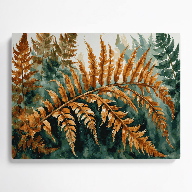 Botanical Cinnamon Fern Brown Metal Wall Art, 20" H x 30" W