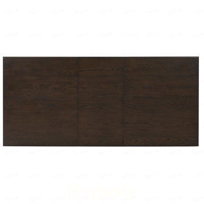 59"-77" Extendable Dining Table for 4–6 People, MDF Oak Veneer Painted Top, Modern Farmhouse Kitchen Table, Solid Rubberwood Legs, Space-Saving for Ki