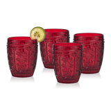 Fitz And Floyd Trestle 12-Oz High Ball  Glasses, Set Of 4, Blush