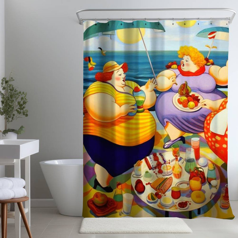 Shower Curtain GA142 – Polyester Shower Curtain, Dye Sublimation Print, 71" W × 74" L
