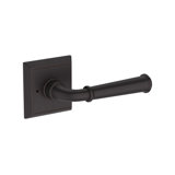 Dunsmoor Privacy Lever with Chamfered Square Rose in Matte Black