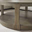Table basse ovale moderne fabriquée à la main avec piédestal robuste et design rétro, idéale pour le salon, d'une longueur de 43,7 pouces