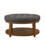 Grande table basse rembourrée capitonnée en lin gris anthracite
