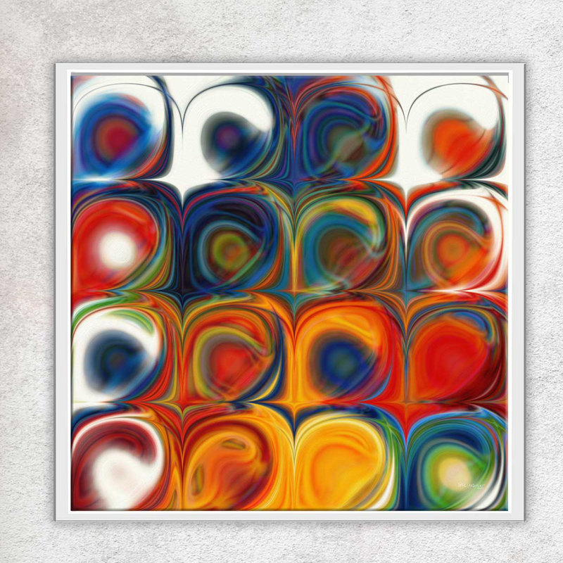 « cercles et carrés 43 », impression, H 28 po x l 28 po x P 1,5 po, Toile tendue