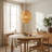 Natural Bamboo Lantern Pendant Hanging Light Rustic Wicker Rattan Chandelier For Farmhouse Restaurant Living Room Dining Room Kitchen Island