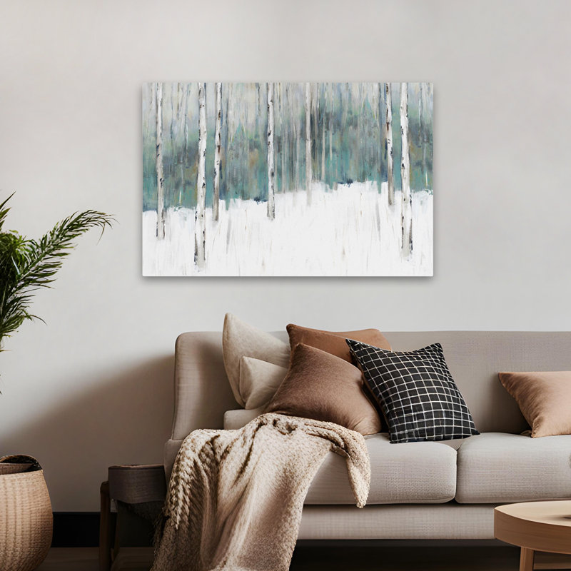 Winter’S Trail I Landscape Nature Tree Forest Peinture Canva Art Contemporary, 48" H x 32" W