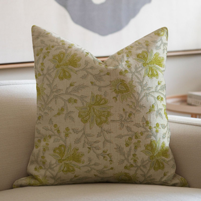 Housse de coussin Fabividine, printemps été, décoration intérieure (Neerabel, vert), H 16 po x l 16 po, Carré