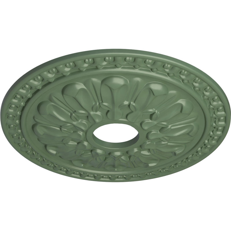 Médaillon de plafond Endurathane La Valette, DO 18 po x P 3 1/2 po x P 1 po (convient aux auvents jusqu'à 3 1/2 po), finition perle noire peinte à la main