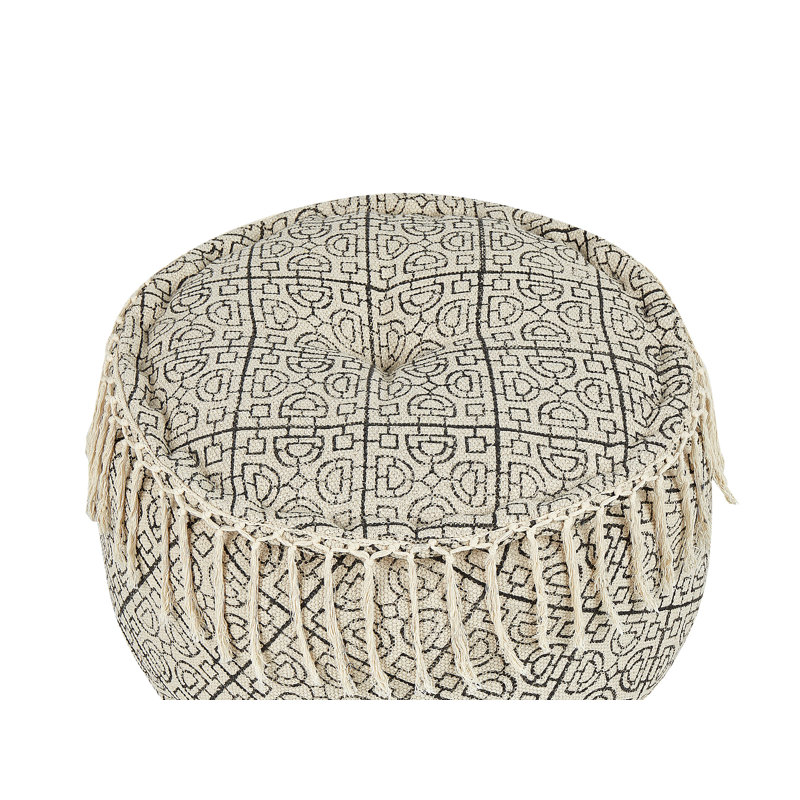 Esbon 50cm Wide Round Geometric Pouffe Ottoman